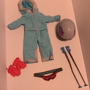 American Girl Doll | Winter Ski Suit Set with Skis Accessories and Gloves